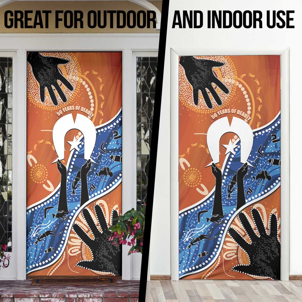 50 Years Of Deadly NAIDOC Week 2026 Door Cover Torres Strait Dhari Aboriginal Art