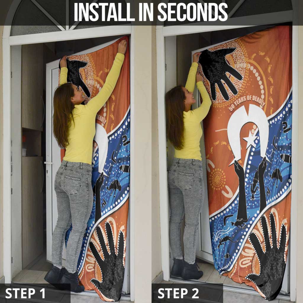 50 Years Of Deadly NAIDOC Week 2026 Door Cover Torres Strait Dhari Aboriginal Art