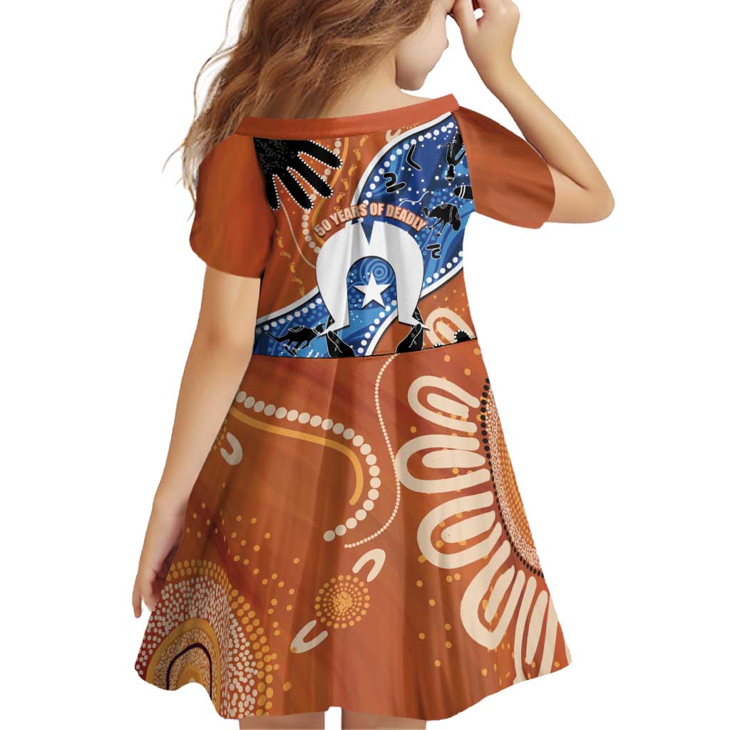 50 Years Of Deadly NAIDOC Week 2026 Family Matching Off The Shoulder Long Sleeve Dress and Hawaiian Shirt Torres Strait Dhari Aboriginal Art