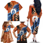 50 Years Of Deadly NAIDOC Week 2026 Family Matching Off The Shoulder Long Sleeve Dress and Hawaiian Shirt Torres Strait Dhari Aboriginal Art