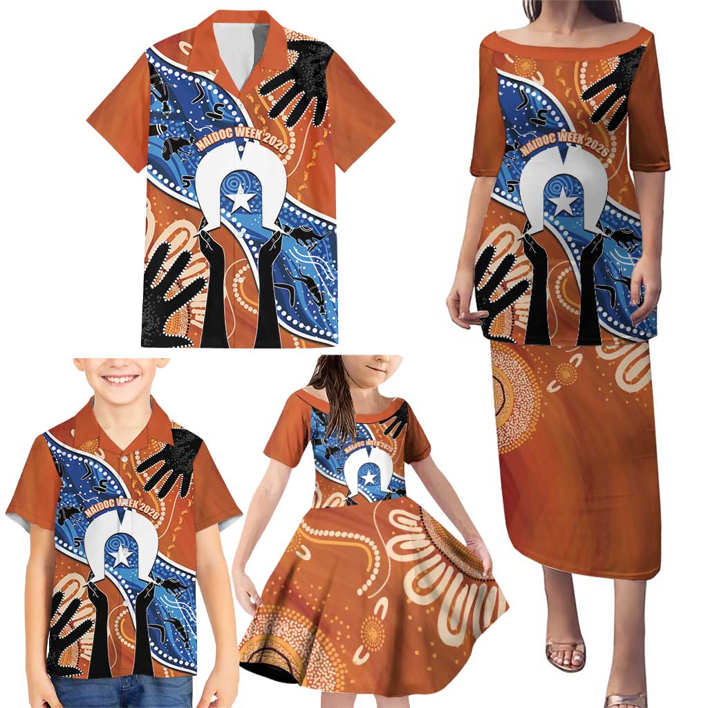 50 Years Of Deadly NAIDOC Week 2026 Family Matching Puletasi and Hawaiian Shirt Torres Strait Dhari Aboriginal Art
