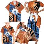50 Years Of Deadly NAIDOC Week 2026 Family Matching Short Sleeve Bodycon Dress and Hawaiian Shirt Torres Strait Dhari Aboriginal Art