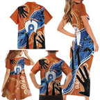 50 Years Of Deadly NAIDOC Week 2026 Family Matching Short Sleeve Bodycon Dress and Hawaiian Shirt Torres Strait Dhari Aboriginal Art