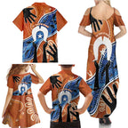 50 Years Of Deadly NAIDOC Week 2026 Family Matching Summer Maxi Dress and Hawaiian Shirt Torres Strait Dhari Aboriginal Art