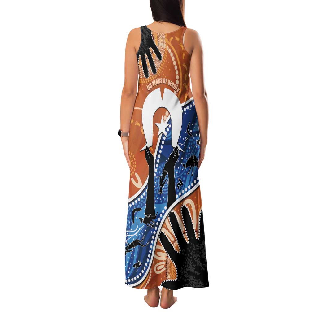 50 Years Of Deadly NAIDOC Week 2026 Family Matching Tank Maxi Dress and Hawaiian Shirt Torres Strait Dhari Aboriginal Art