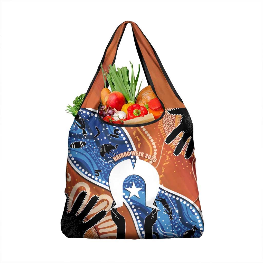 50 Years Of Deadly NAIDOC Week 2026 Grocery Bag Torres Strait Dhari Aboriginal Art