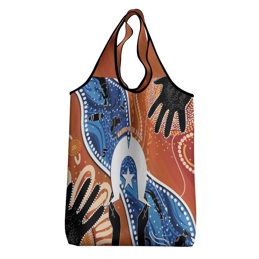 50 Years Of Deadly NAIDOC Week 2026 Grocery Bag Torres Strait Dhari Aboriginal Art