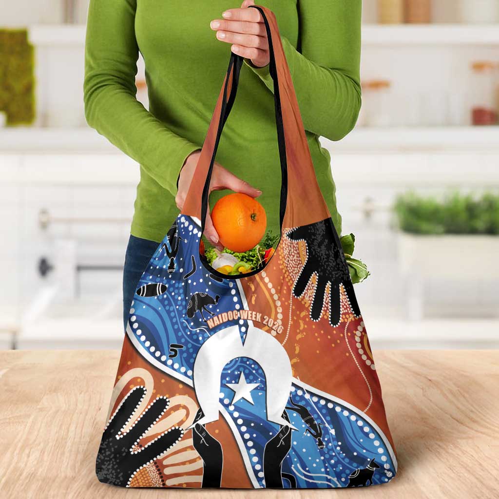 50 Years Of Deadly NAIDOC Week 2026 Grocery Bag Torres Strait Dhari Aboriginal Art