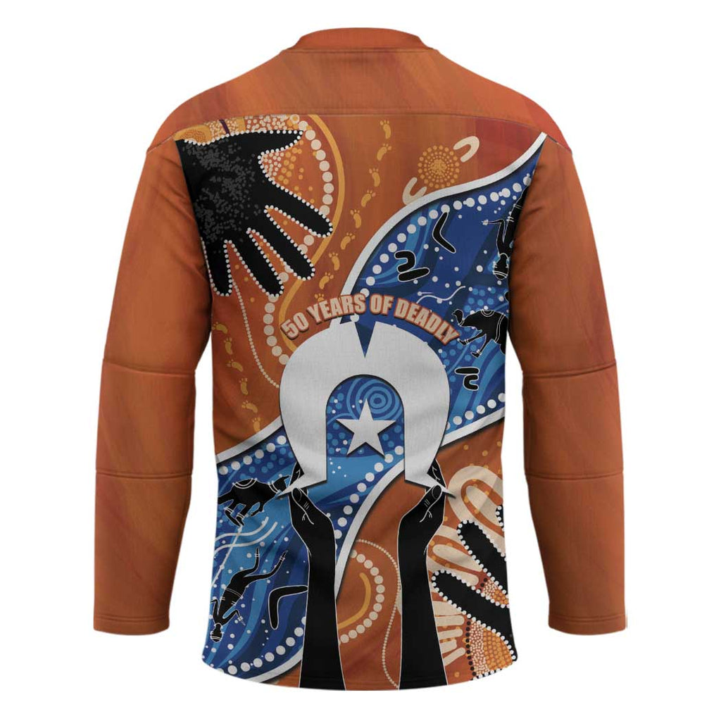 50 Years Of Deadly NAIDOC Week 2026 Hockey Jersey Torres Strait Dhari Aboriginal Art