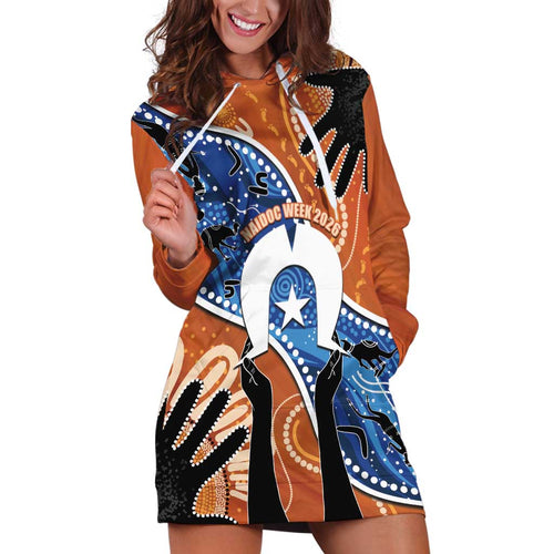 50 Years Of Deadly NAIDOC Week 2026 Hoodie Dress Torres Strait Dhari Aboriginal Art