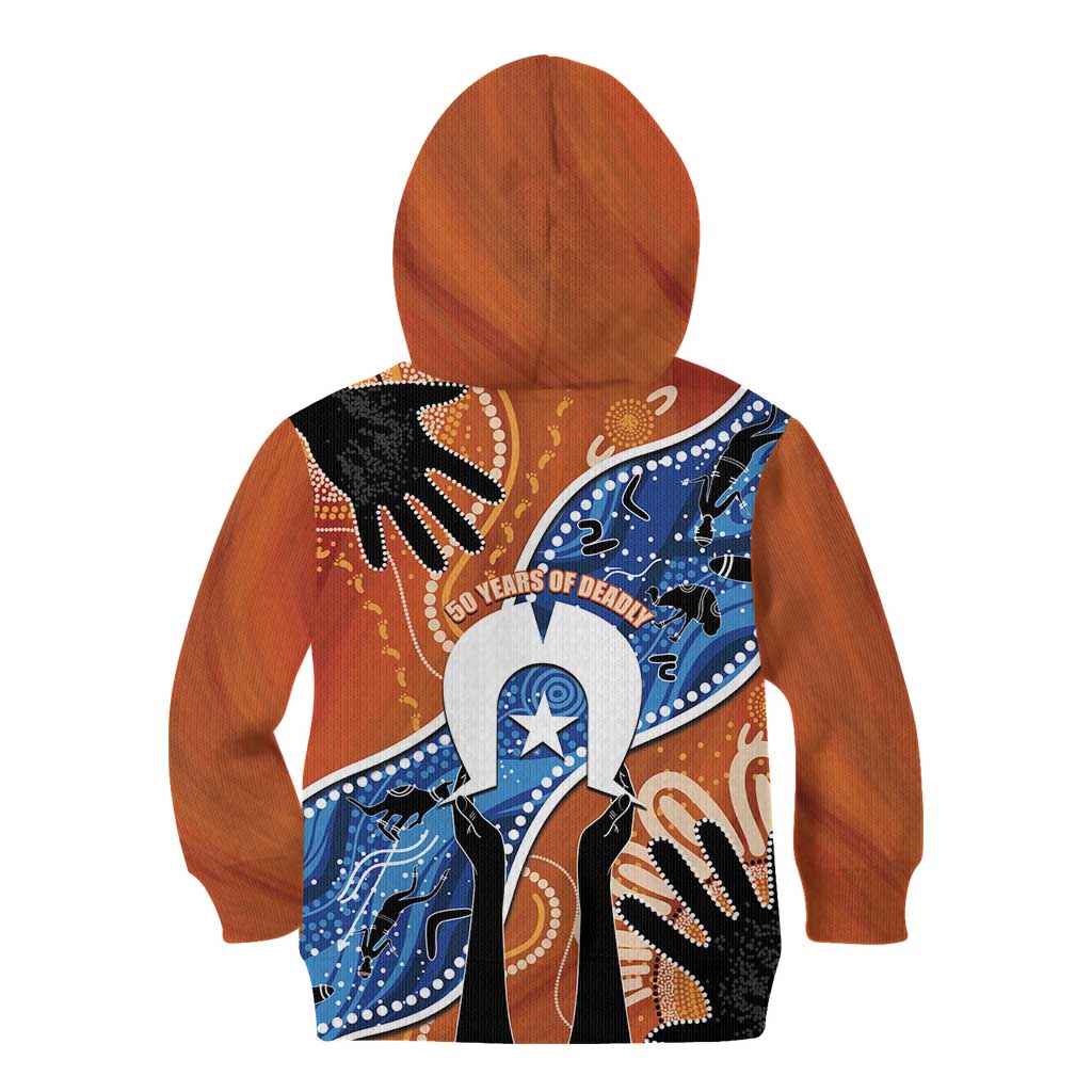 50 Years Of Deadly NAIDOC Week 2026 Kid Hoodie Torres Strait Dhari Aboriginal Art
