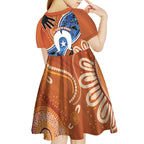 50 Years Of Deadly NAIDOC Week 2026 Kid Short Sleeve Dress Torres Strait Dhari Aboriginal Art