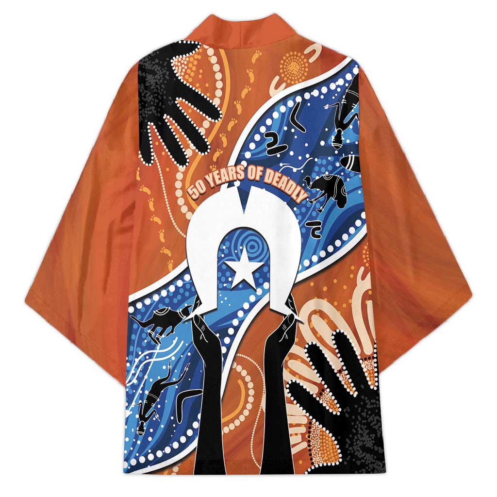 50 Years Of Deadly NAIDOC Week 2026 Kimono Torres Strait Dhari Aboriginal Art