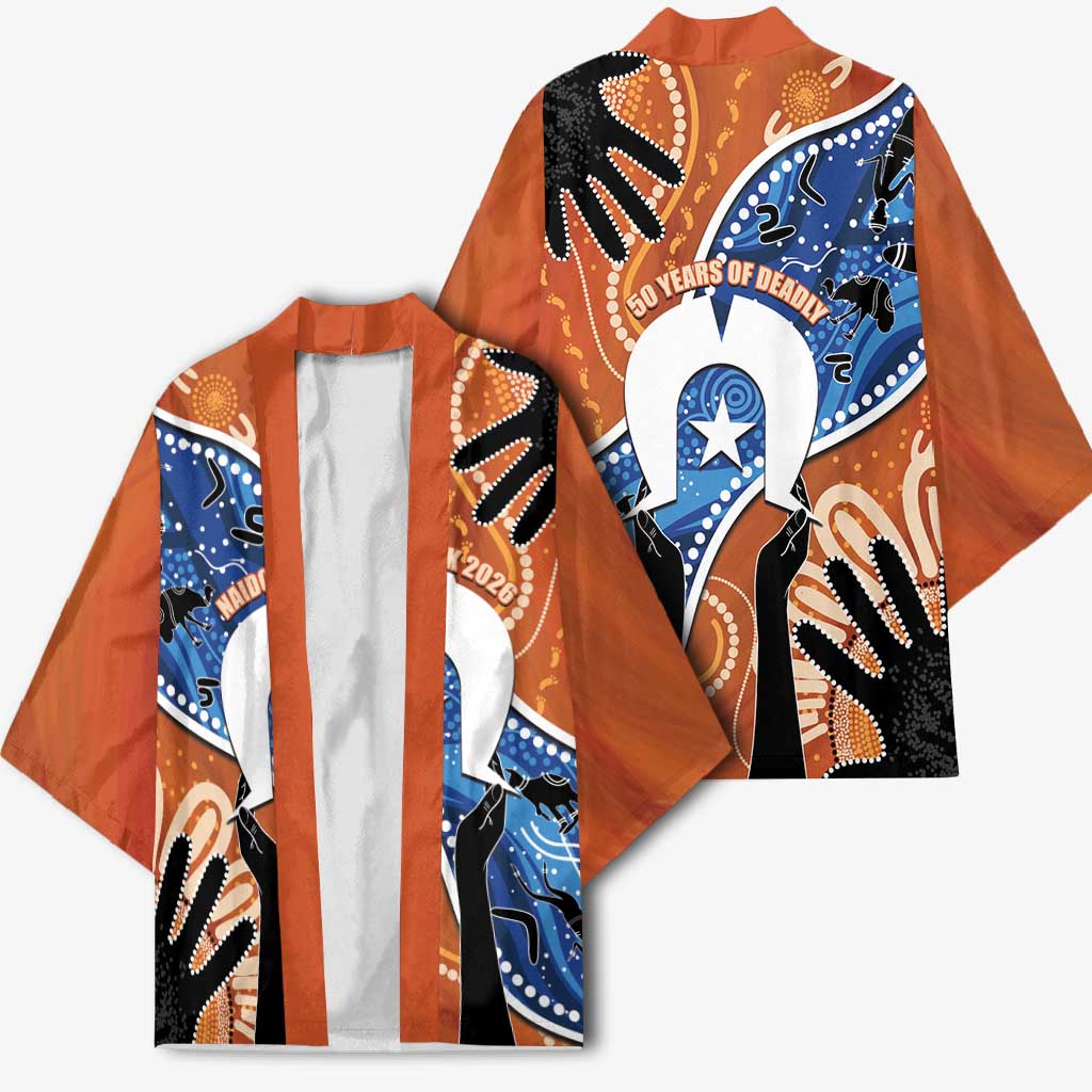 50 Years Of Deadly NAIDOC Week 2026 Kimono Torres Strait Dhari Aboriginal Art