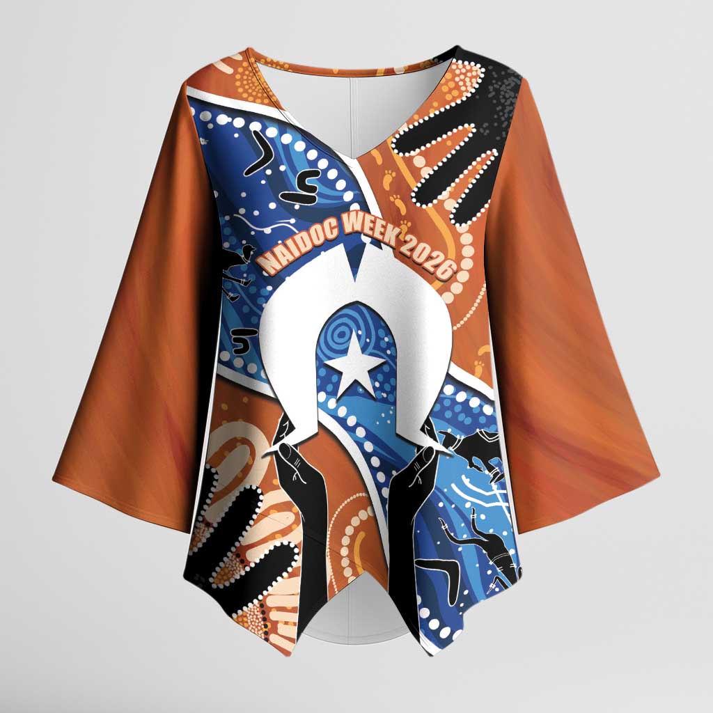 50 Years Of Deadly NAIDOC Week 2026 Kimono Sleeve Blouse Torres Strait Dhari Aboriginal Art
