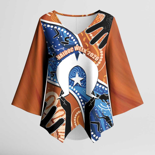 50 Years Of Deadly NAIDOC Week 2026 Kimono Sleeve Blouse Torres Strait Dhari Aboriginal Art