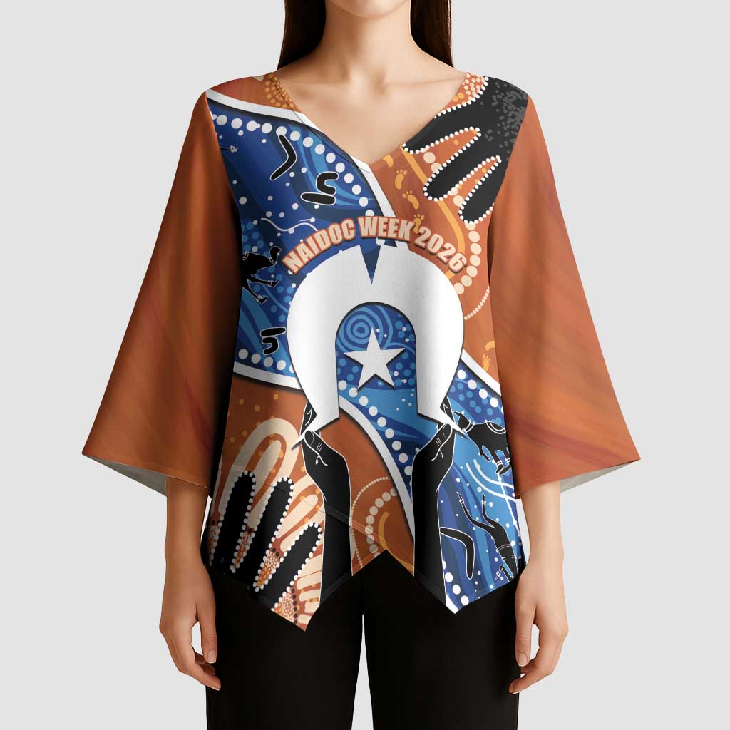 50 Years Of Deadly NAIDOC Week 2026 Kimono Sleeve Blouse Torres Strait Dhari Aboriginal Art