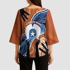 50 Years Of Deadly NAIDOC Week 2026 Kimono Sleeve Blouse Torres Strait Dhari Aboriginal Art