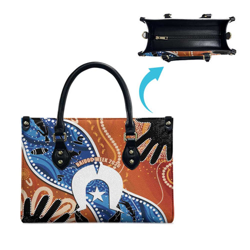 50 Years Of Deadly NAIDOC Week 2026 Leather Bag Torres Strait Dhari Aboriginal Art