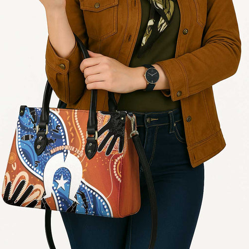50 Years Of Deadly NAIDOC Week 2026 Leather Bag Torres Strait Dhari Aboriginal Art