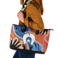 50 Years Of Deadly NAIDOC Week 2026 Leather Tote Bag Torres Strait Dhari Aboriginal Art
