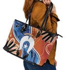 50 Years Of Deadly NAIDOC Week 2026 Leather Tote Bag Torres Strait Dhari Aboriginal Art