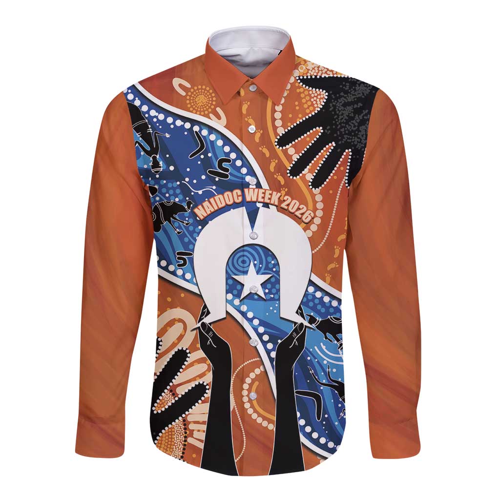 50 Years Of Deadly NAIDOC Week 2026 Long Sleeve Button Shirt Torres Strait Dhari Aboriginal Art
