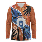 50 Years Of Deadly NAIDOC Week 2026 Long Sleeve Polo Shirt Torres Strait Dhari Aboriginal Art