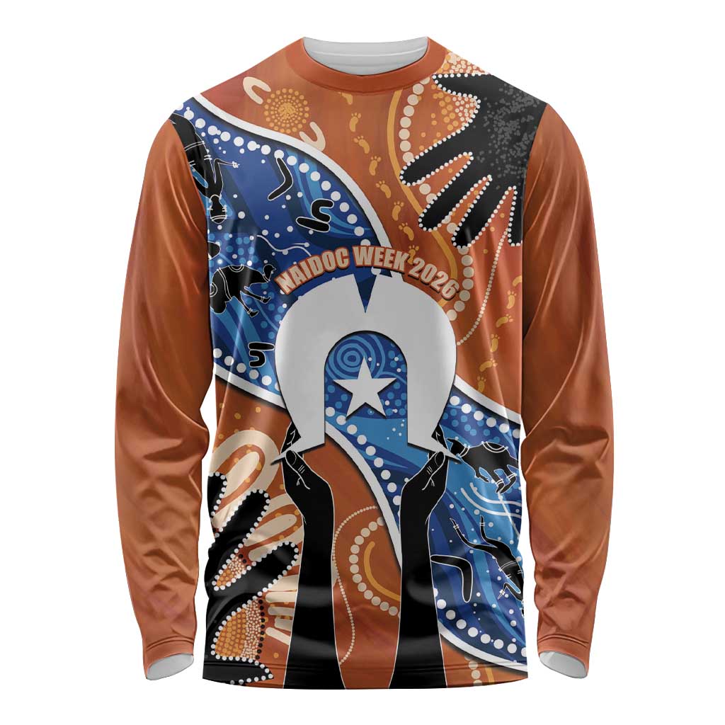 50 Years Of Deadly NAIDOC Week 2026 Long Sleeve Shirt Torres Strait Dhari Aboriginal Art