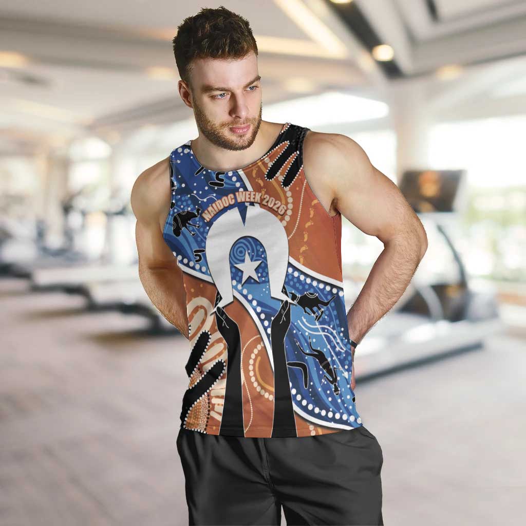 50 Years Of Deadly NAIDOC Week 2026 Men Tank Top Torres Strait Dhari Aboriginal Art