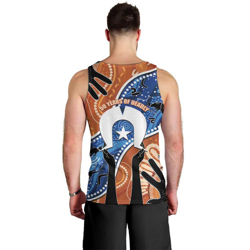 50 Years Of Deadly NAIDOC Week 2026 Men Tank Top Torres Strait Dhari Aboriginal Art