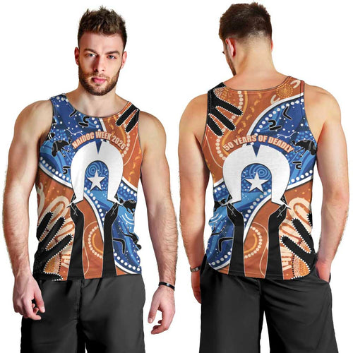 50 Years Of Deadly NAIDOC Week 2026 Men Tank Top Torres Strait Dhari Aboriginal Art