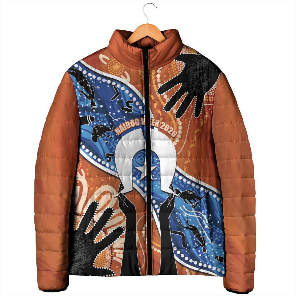 50 Years Of Deadly NAIDOC Week 2026 Padded Jacket Torres Strait Dhari Aboriginal Art