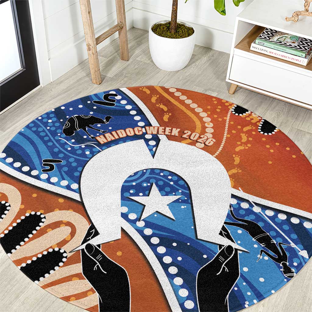 50 Years Of Deadly NAIDOC Week 2026 Round Carpet Torres Strait Dhari Aboriginal Art