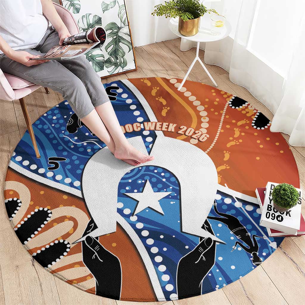 50 Years Of Deadly NAIDOC Week 2026 Round Carpet Torres Strait Dhari Aboriginal Art
