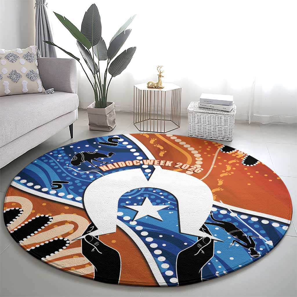50 Years Of Deadly NAIDOC Week 2026 Round Carpet Torres Strait Dhari Aboriginal Art