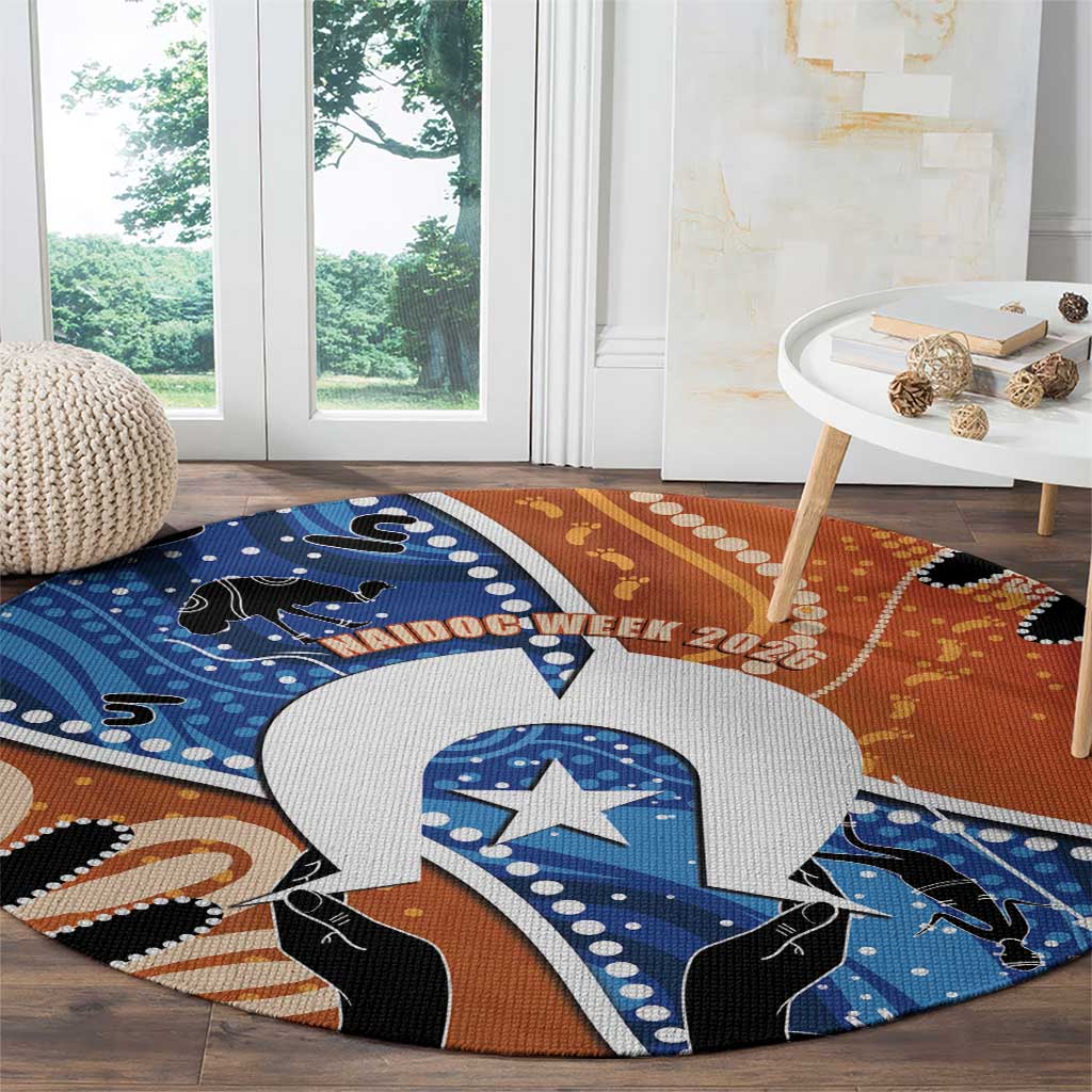50 Years Of Deadly NAIDOC Week 2026 Round Carpet Torres Strait Dhari Aboriginal Art