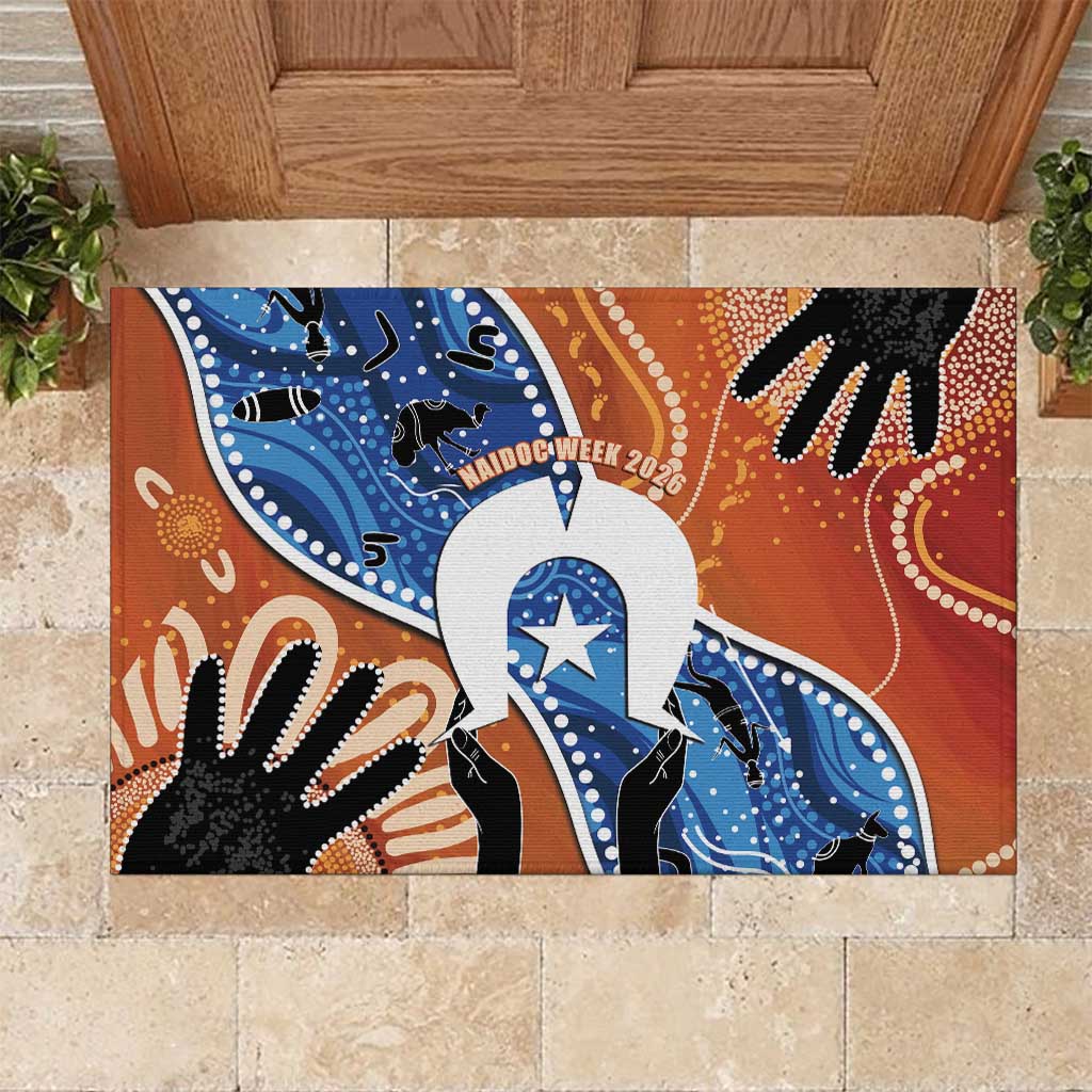 50 Years Of Deadly NAIDOC Week 2026 Rubber Doormat Torres Strait Dhari Aboriginal Art