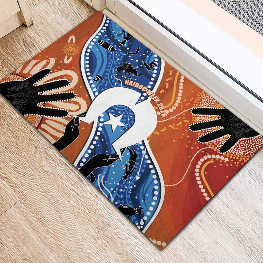 50 Years Of Deadly NAIDOC Week 2026 Rubber Doormat Torres Strait Dhari Aboriginal Art