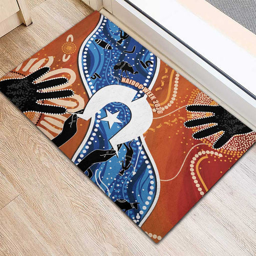 50 Years Of Deadly NAIDOC Week 2026 Rubber Doormat Torres Strait Dhari Aboriginal Art
