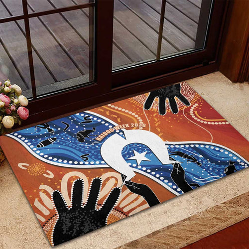 50 Years Of Deadly NAIDOC Week 2026 Rubber Doormat Torres Strait Dhari Aboriginal Art