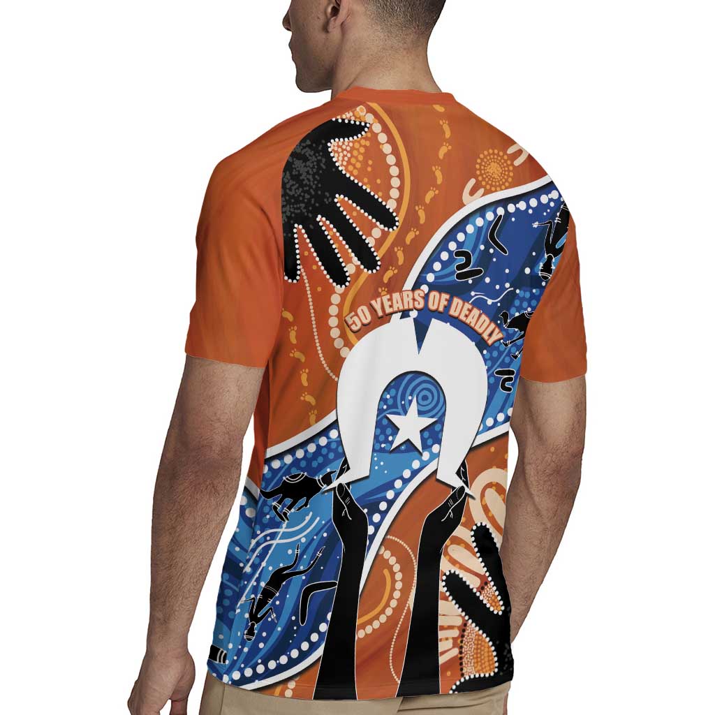 50 Years Of Deadly NAIDOC Week 2026 Rugby Jersey Torres Strait Dhari Aboriginal Art