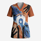 50 Years Of Deadly NAIDOC Week 2026 Scrub Top Torres Strait Dhari Aboriginal Art