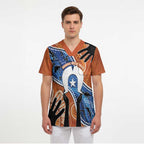 50 Years Of Deadly NAIDOC Week 2026 Scrub Top Torres Strait Dhari Aboriginal Art