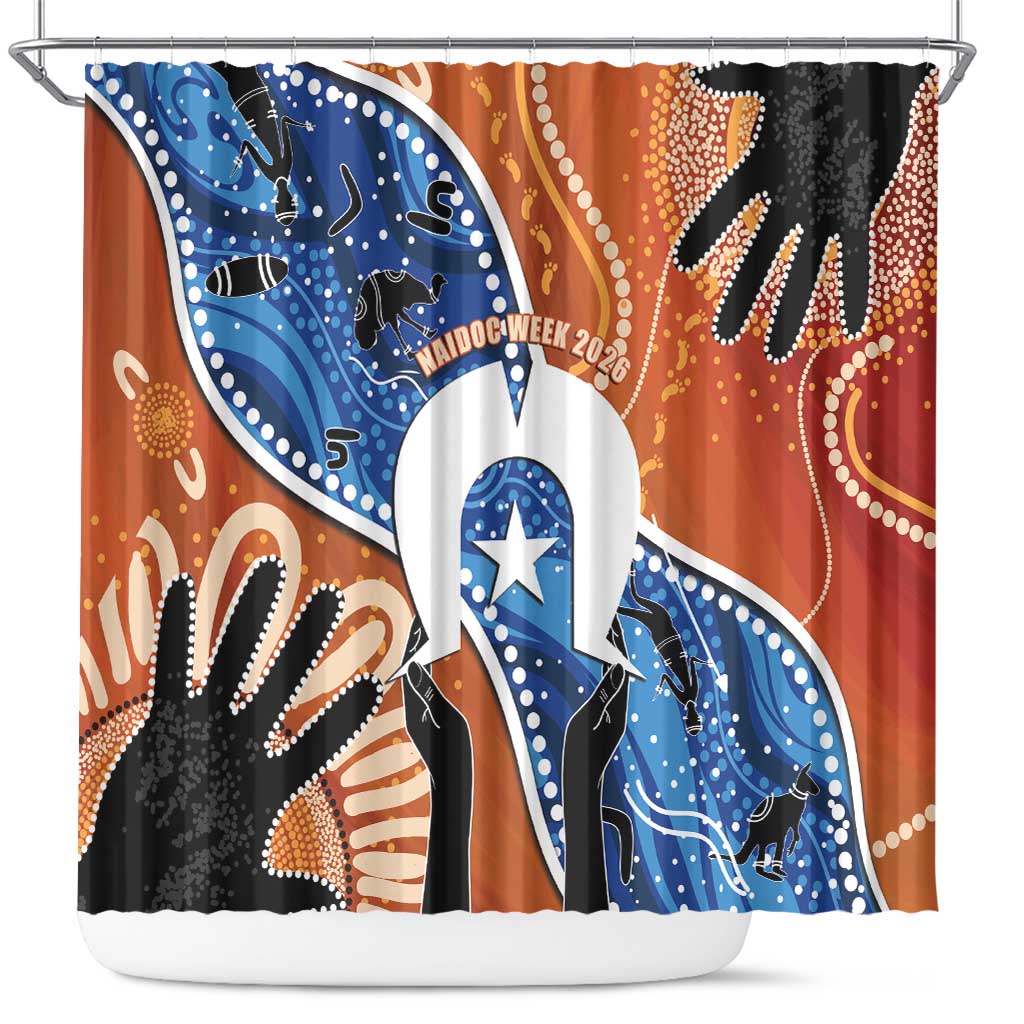 50 Years Of Deadly NAIDOC Week 2026 Shower Curtain Torres Strait Dhari Aboriginal Art