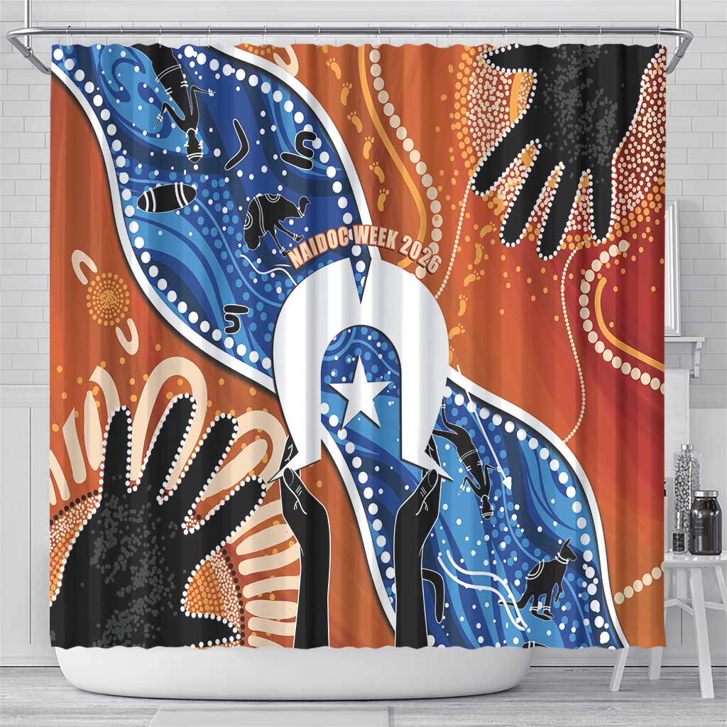 50 Years Of Deadly NAIDOC Week 2026 Shower Curtain Torres Strait Dhari Aboriginal Art