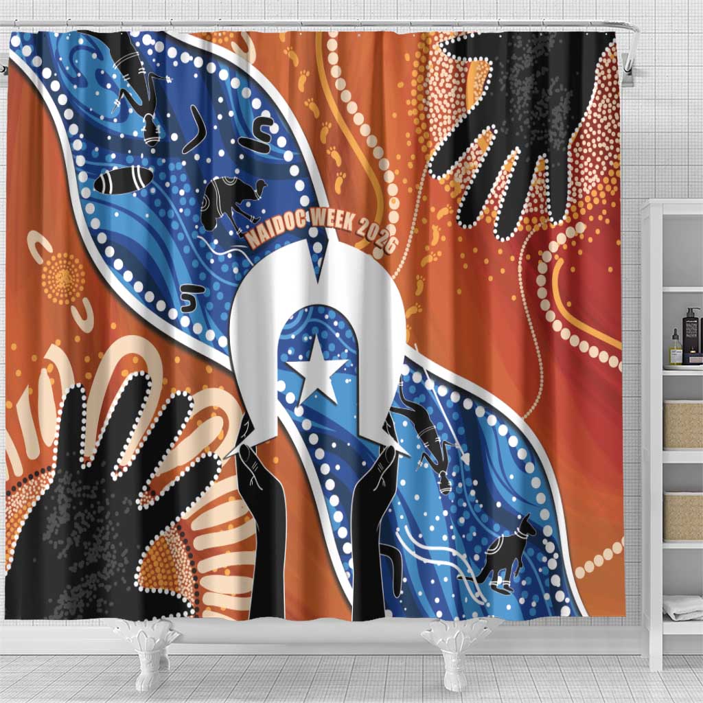 50 Years Of Deadly NAIDOC Week 2026 Shower Curtain Torres Strait Dhari Aboriginal Art