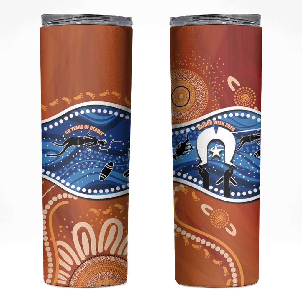 50 Years Of Deadly NAIDOC Week 2026 Skinny Tumbler Torres Strait Dhari Aboriginal Art