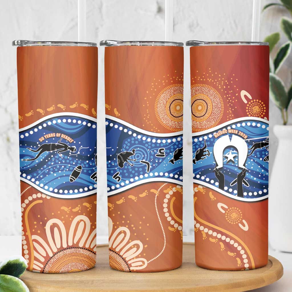 50 Years Of Deadly NAIDOC Week 2026 Skinny Tumbler Torres Strait Dhari Aboriginal Art
