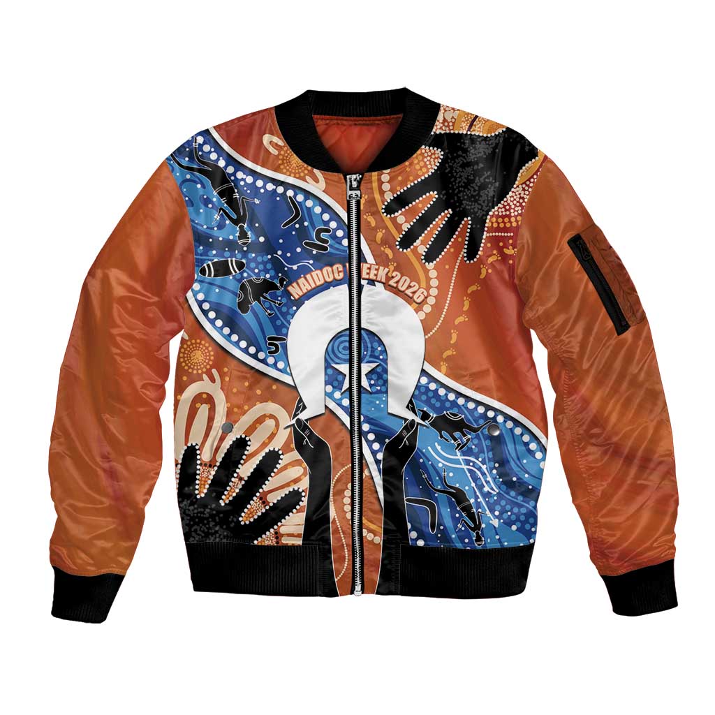 50 Years Of Deadly NAIDOC Week 2026 Sleeve Zip Bomber Jacket Torres Strait Dhari Aboriginal Art
